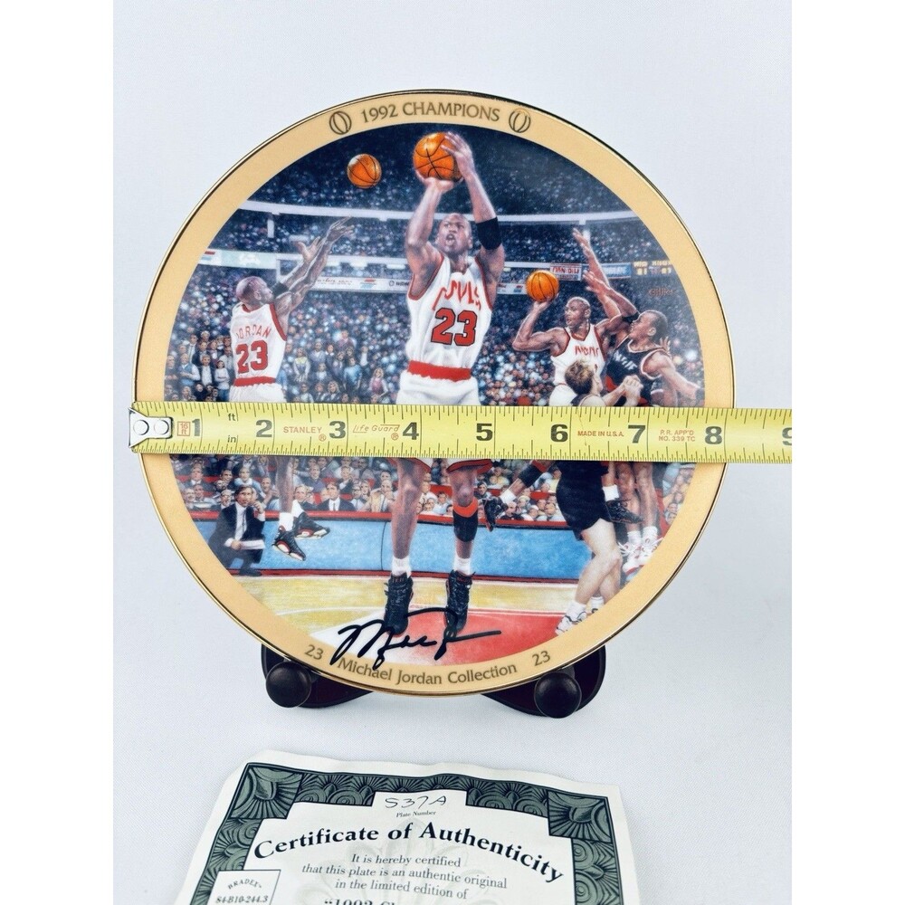 Michael Jordan 1992 Champions Collectors Plate Upper Deck Card Bradford Exchange - Picture 8 of 8